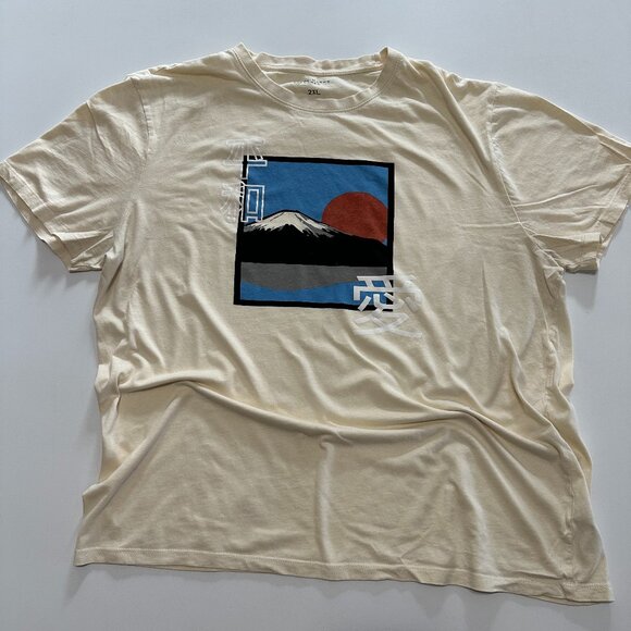 Vintage Japanese Animie Beige Graphic T-shirt 2XL - Picture 1 of 6